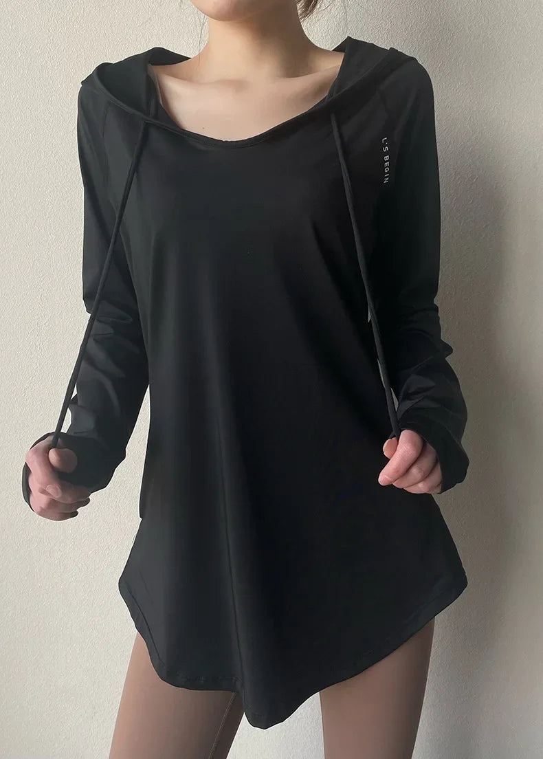 AirFlow Women's Hooded Yoga & Running Tee