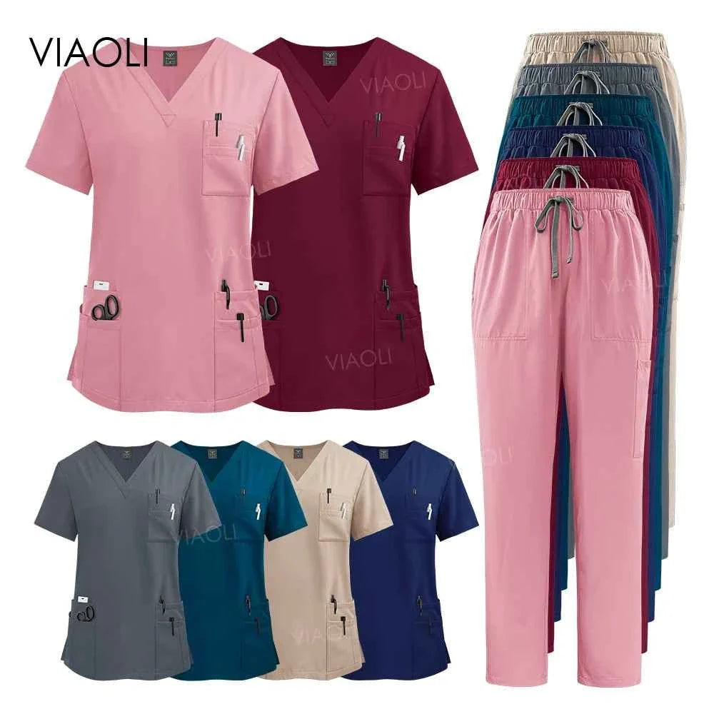 Women's Medical Suit Surgical Gown with Pockets