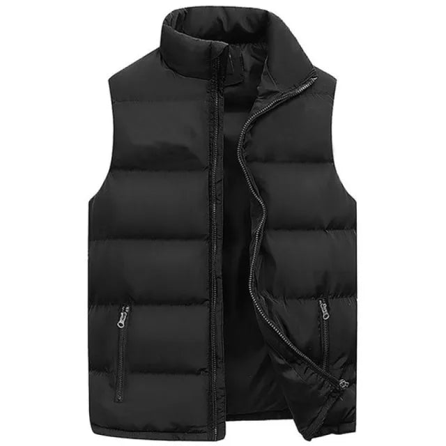 Mens Vest Jacket – Warm Sleeveless Waterproof Zipper Coat