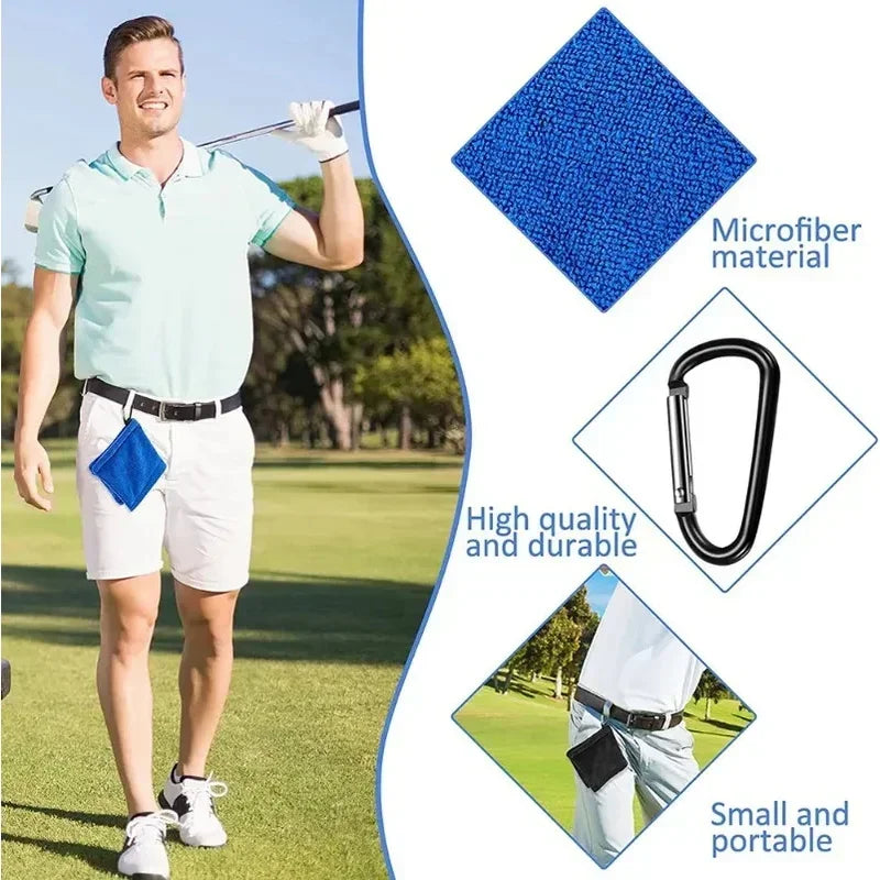 Golf Ball Cleaning Towel – Microfiber with Carabiner Clip