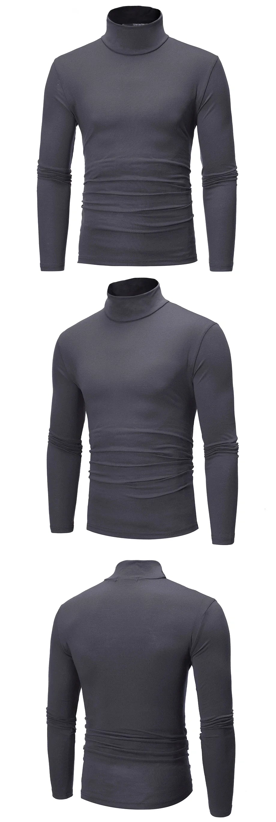 Men’s Thermal Shirt – Slim Fit High Neck Long Sleeve Winter Top