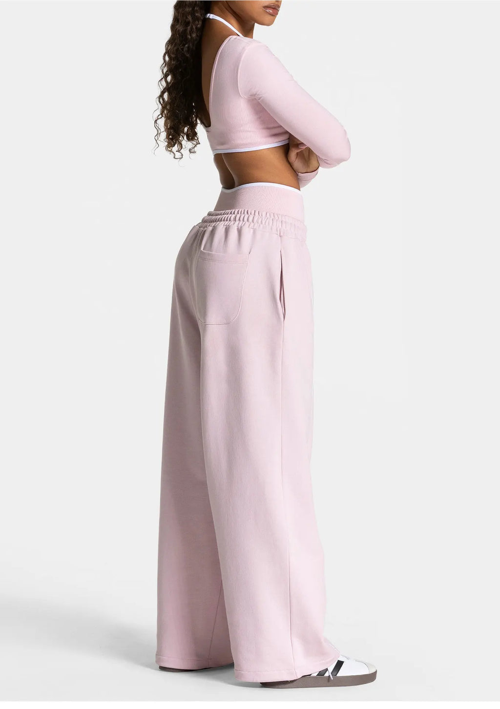 Women’s Colorblock Wide-Leg Cotton Joggers
