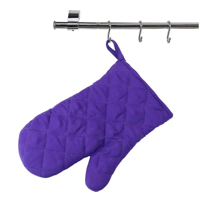 Non Slip Heat Proof Oven Glove | Polyester Cotton Microwave Protector for Baking and BBQ