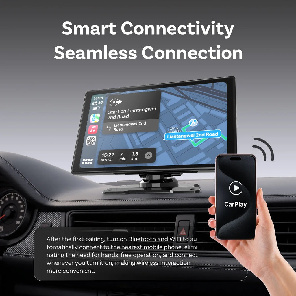 OTTOCAST CarPlay Screen 9.0" INCH 4K Car Touch Screen Wireless Carplay Android Auto Radio DVR GPS Video Built-in Youtube Netflix