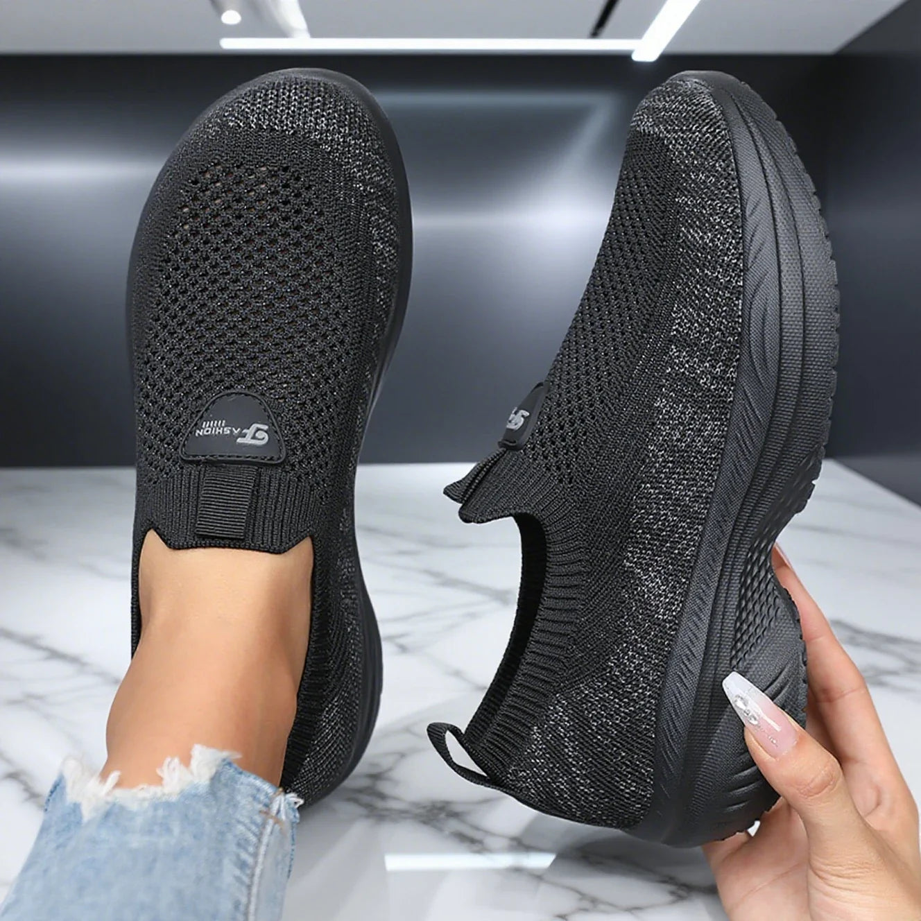 Barefoot Shoes - Wide-Fit Thick-Soled Mesh Sneakers