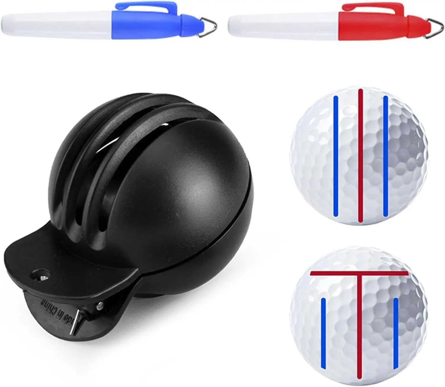 Golf Ball Alignment Tool – Fade-Resistant Marking Kit