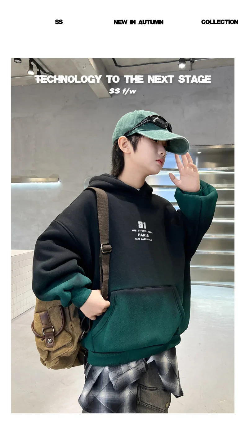 Kids Winter Hoodie – Warm Gradient Sweatshirt