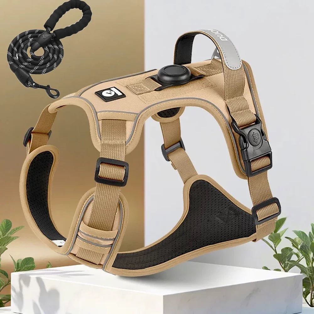 TrackSafe Reflective No-Pull Dog Harness & Leash Set