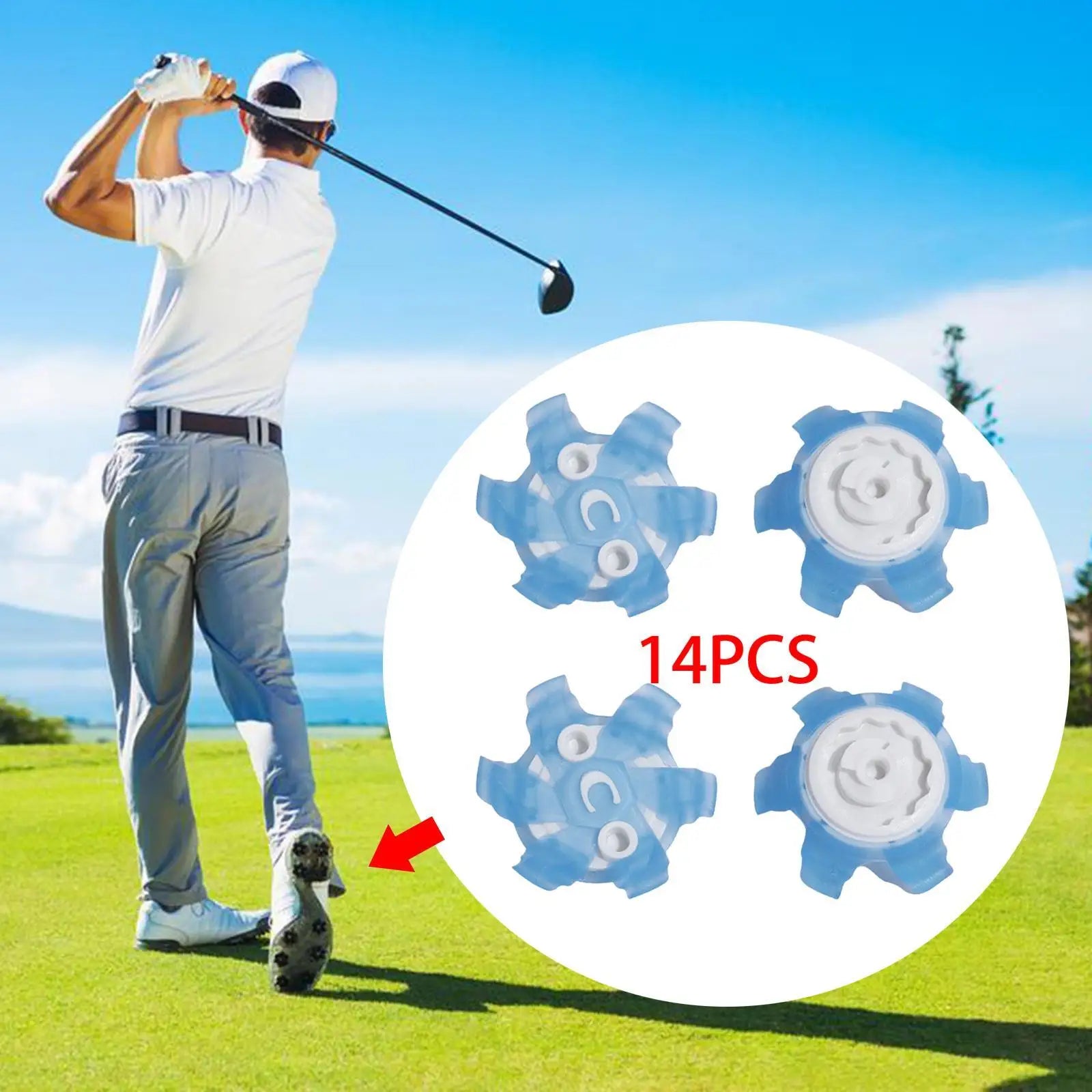 Golf Shoe Spikes – TPU Fast-Rotating Replacements, Set of 14
