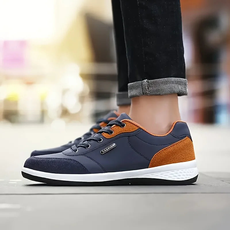 Waterproof Leather Walking Sneakers – Non-Slip Sole