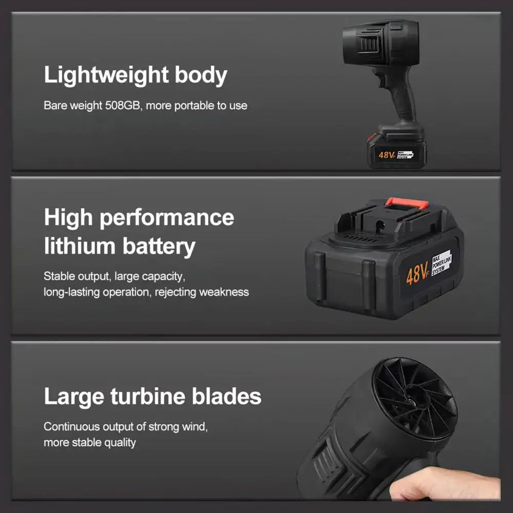 Cordless Air Blower Powerful Jet Fan Mini Turbo Fan Thrust Violent Leafs Duster Handheld Power Tools