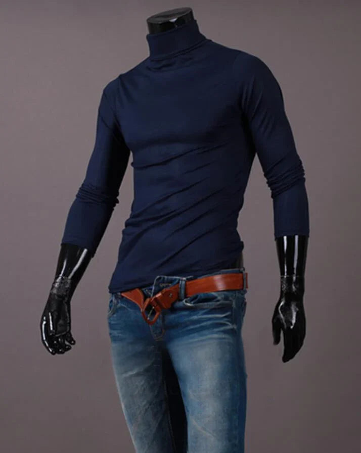 Men’s Thermal Shirt – Slim Fit High Neck Long Sleeve Winter Top