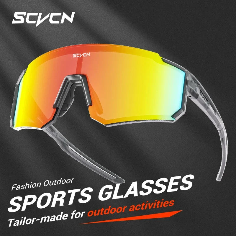 SCVCN New Cycling Sunglasses Men MTB Riding Glasses Women Outdoor Sports UV400 Running Hiking Sunglasses Bike Bicycle Eyewear