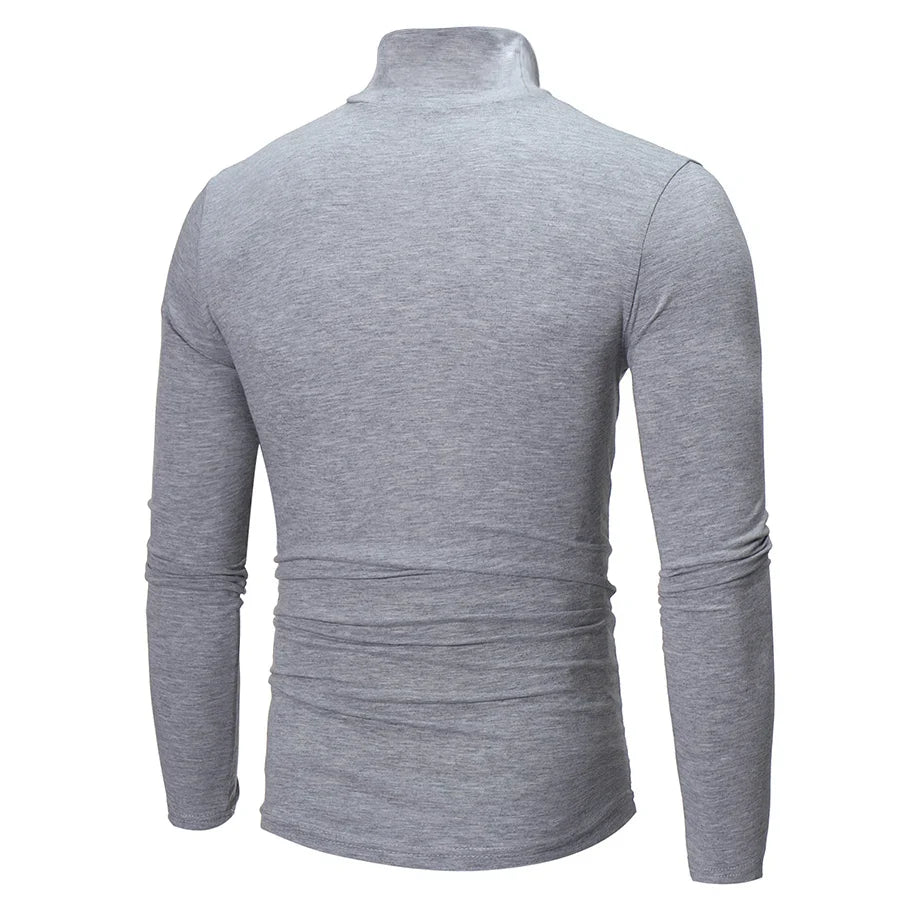 Men’s Thermal Shirt – Slim Fit High Neck Long Sleeve Winter Top