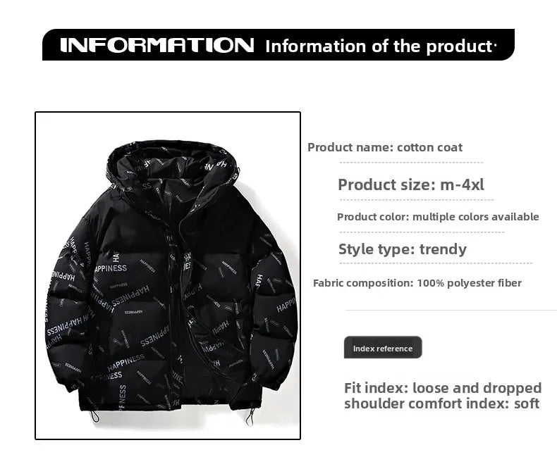 Men Winter Parka – Thick Warm Cotton-Padded Hooded Coat