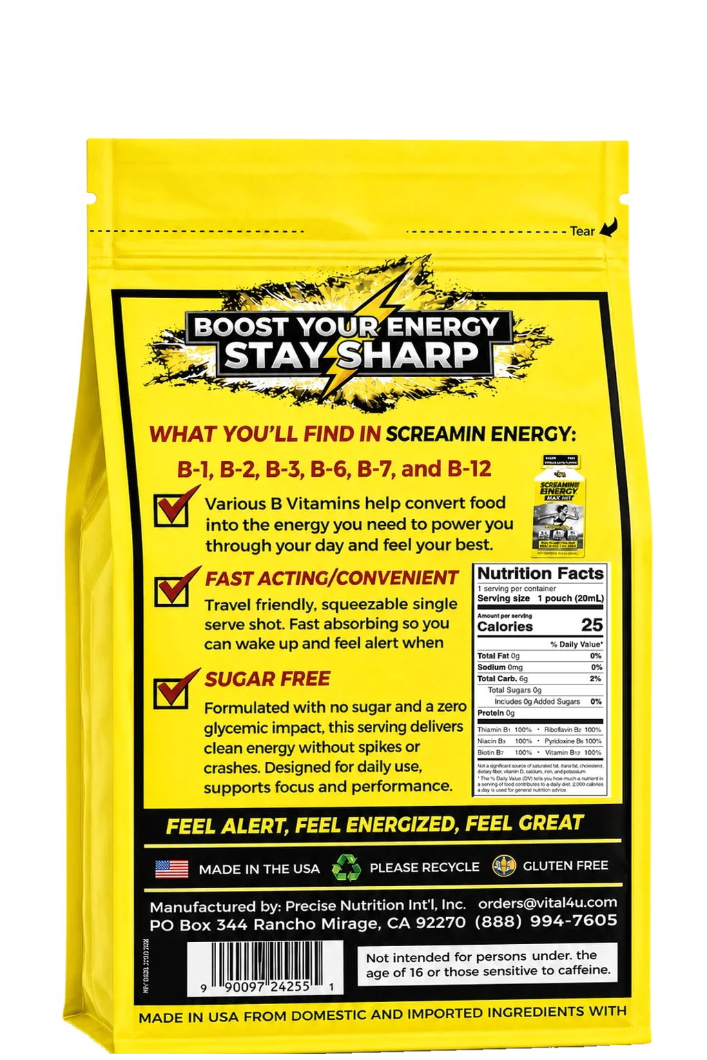 Screamin Energy Vanilla Latte Sugar Free