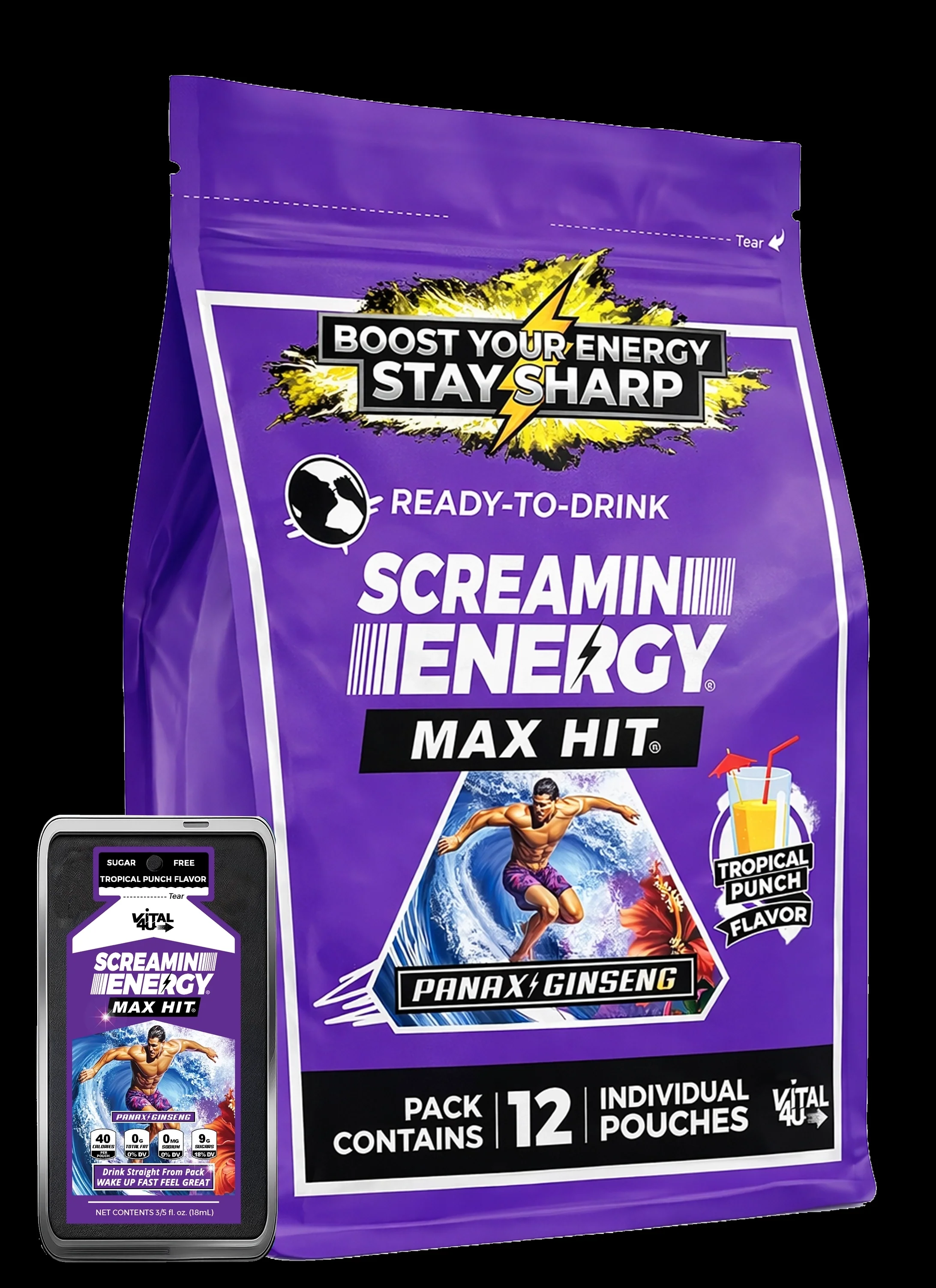 Screamin Energy Tropical Punch Sugar Free