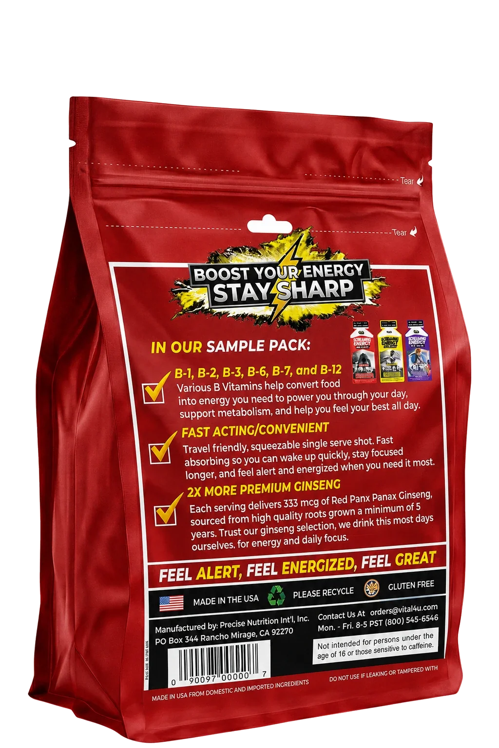 Screamin Energy Sample Pack - 6 Pouches