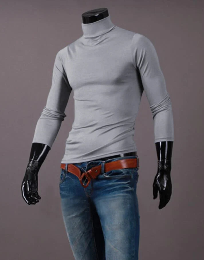 Men’s Thermal Shirt – Slim Fit High Neck Long Sleeve Winter Top