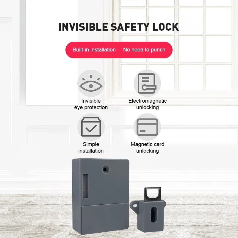 Invisible Magnetic Digital Cabinet Lock Rfid Plastic Safety Smart Drawer Hidden Lock Smart Lock Swipe Card Lock