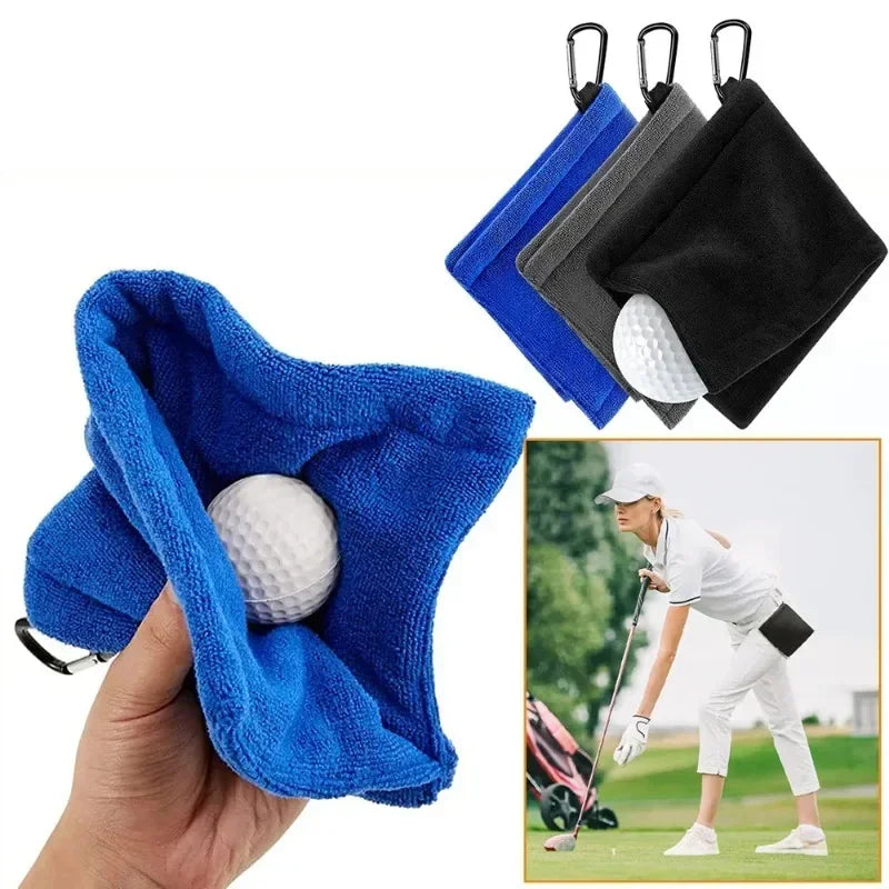 Golf Ball Cleaning Towel – Microfiber with Carabiner Clip