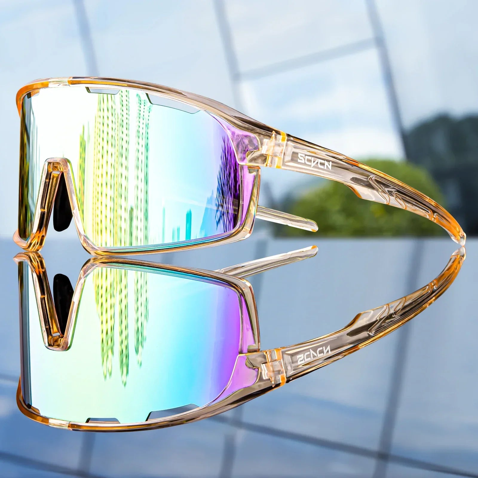 SCVCN Sports Photochromic Sunglasses Men Outdoor Bicycle Cycling Glasses Women Driving Bike Eyewear UV400 Climbing Goggles