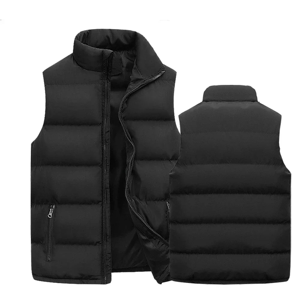 Mens Vest Jacket – Warm Sleeveless Waterproof Zipper Coat