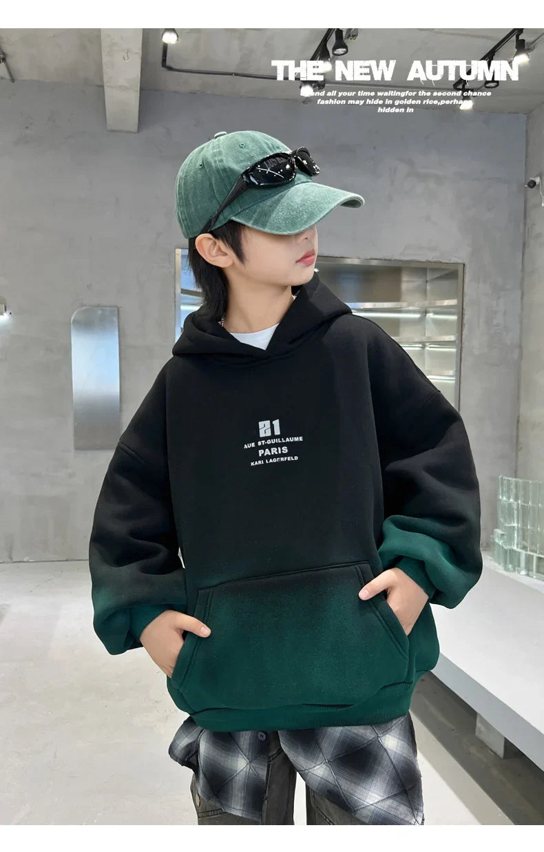 Kids Winter Hoodie – Warm Gradient Sweatshirt