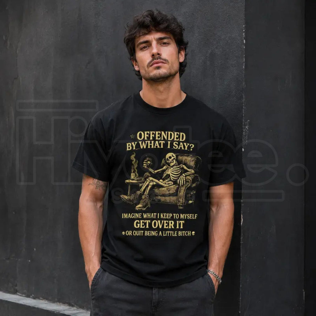 Sarcastic Skeleton & Beer T-Shirt – Black Pure Cotton Streetwear Tee