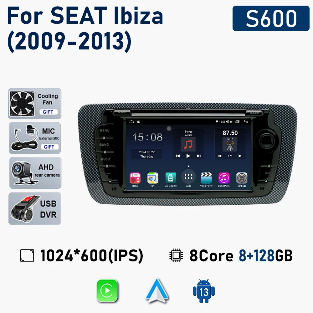 7" Touchscreen Car Stereo Head Unit For Seat Ibiza 6j 2009 - 2013 Multimedia Player GPS Navigation Carplay Android Auto Radio