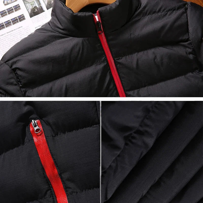 Mens Winter Jackets Fashion Casual Windbreaker Stand Collar