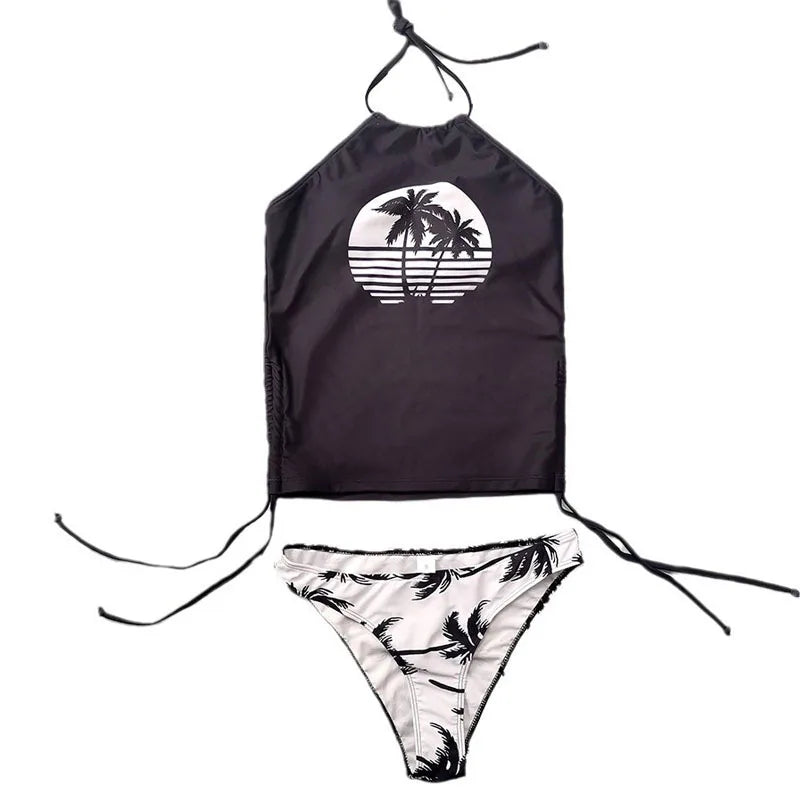 GlamWave: Women's Tied Halter Tankini Set