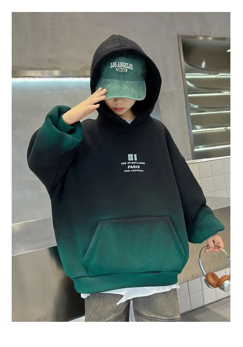 Kids Winter Hoodie – Warm Gradient Sweatshirt