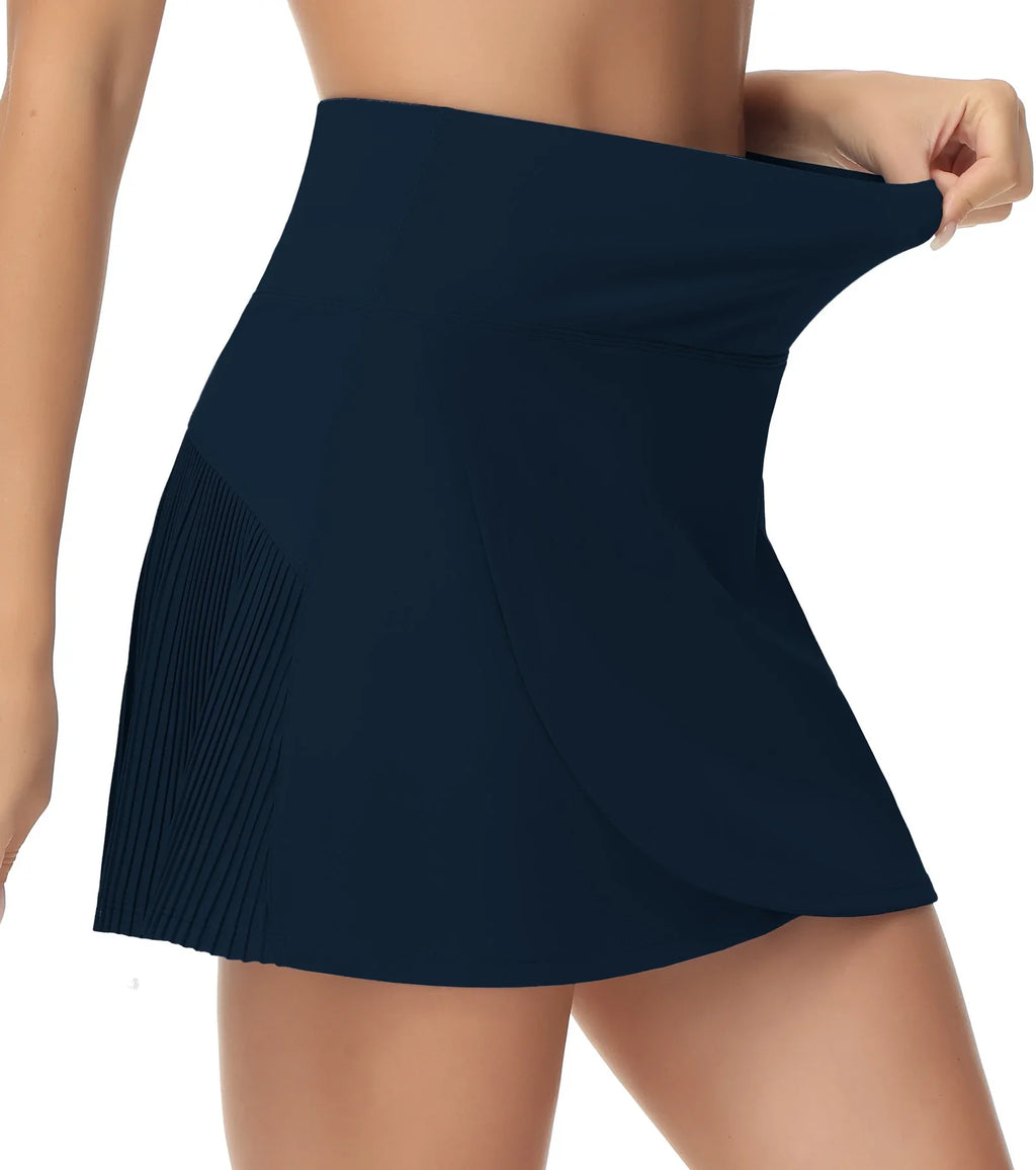 High Waisted Pleated Tennis Skort for Women