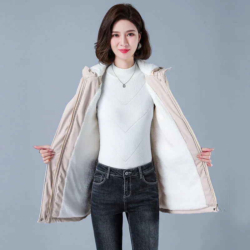 Women Winter Puffer Coat – Warm Cotton Hooded Casual Parka