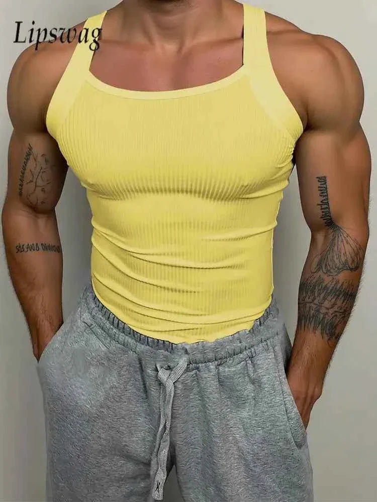 Men's Classic Ribbed Slim-Fit Tank Top Vest