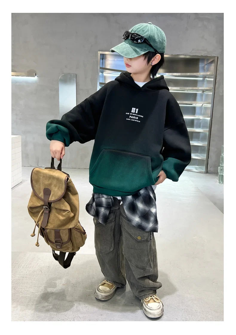 Kids Winter Hoodie – Warm Gradient Sweatshirt