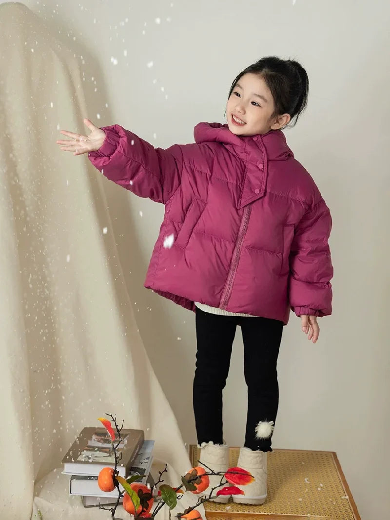Winter Kids Down Coat – Hooded Warm Jacket for Boys & Girls