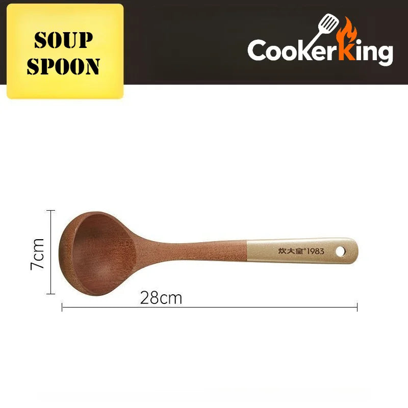 4 in 1 Cooking Tool Set | Ebony Wood Spatula and Spoon Set for Kitchen
