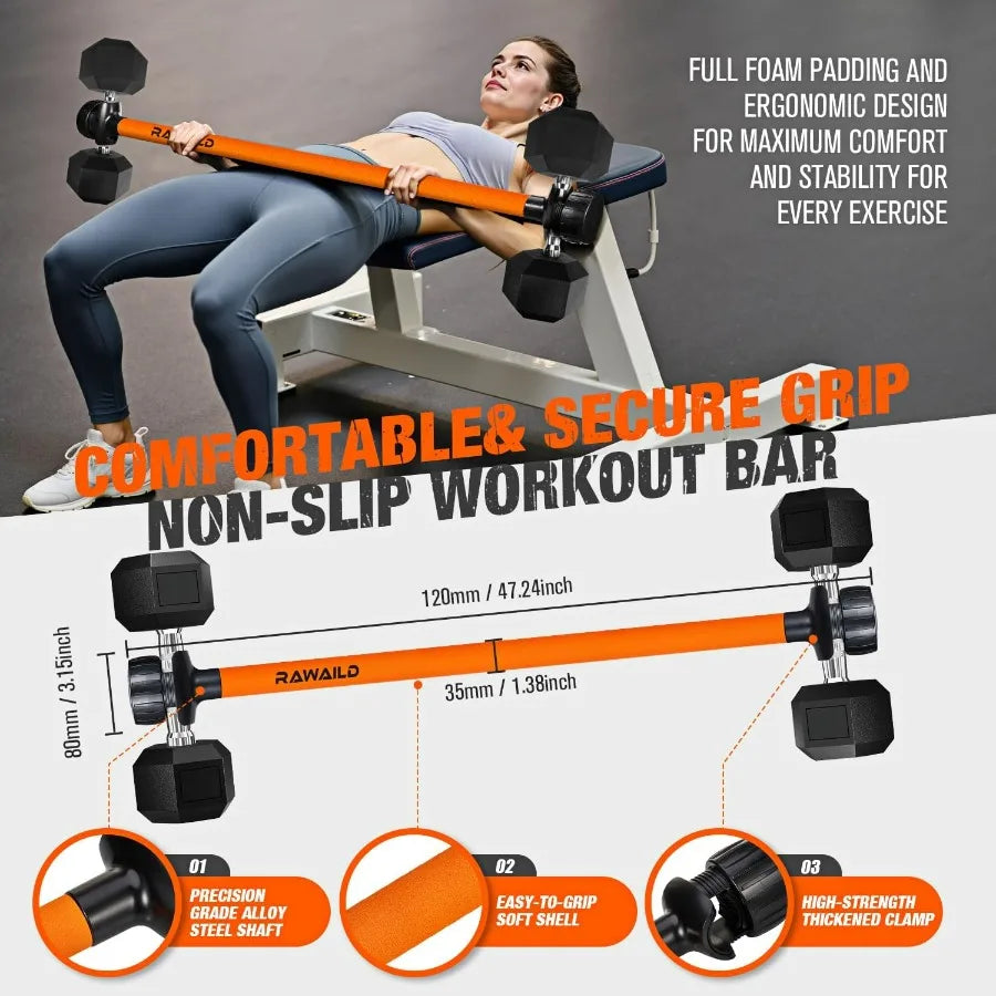 Dumbbell to Barbell Converter Weightlifting Bar