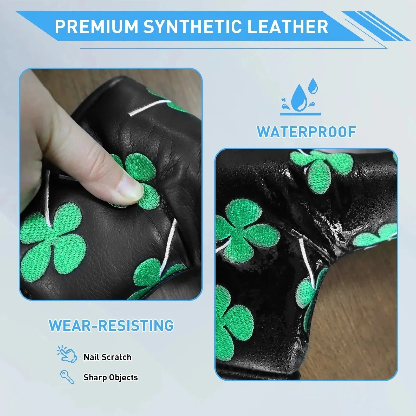 Golf Putter Head Cover – PU Leather Blade Cover
