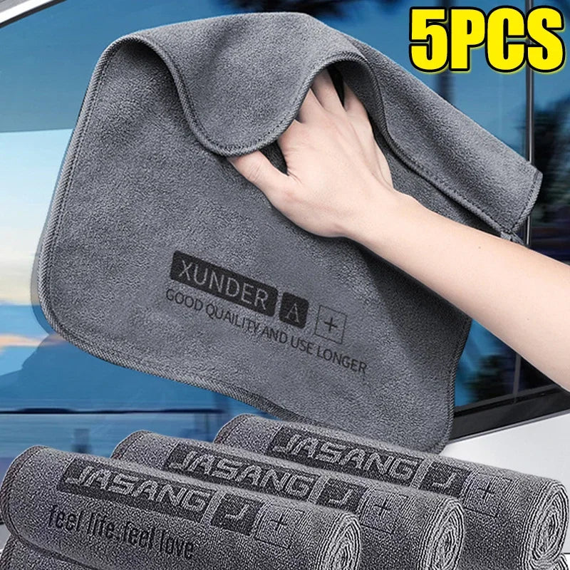 Color: Blue, Specification: 8pcs - 5/1PC High-end Microfiber Car Washing Towel Auto Cleaning Drying Cloth Hemming Car Care Detailing Cloth Water Absorption Car Rag