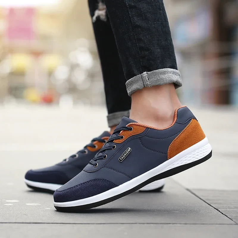 Waterproof Leather Sneakers – Non-Slip Walking Shoe