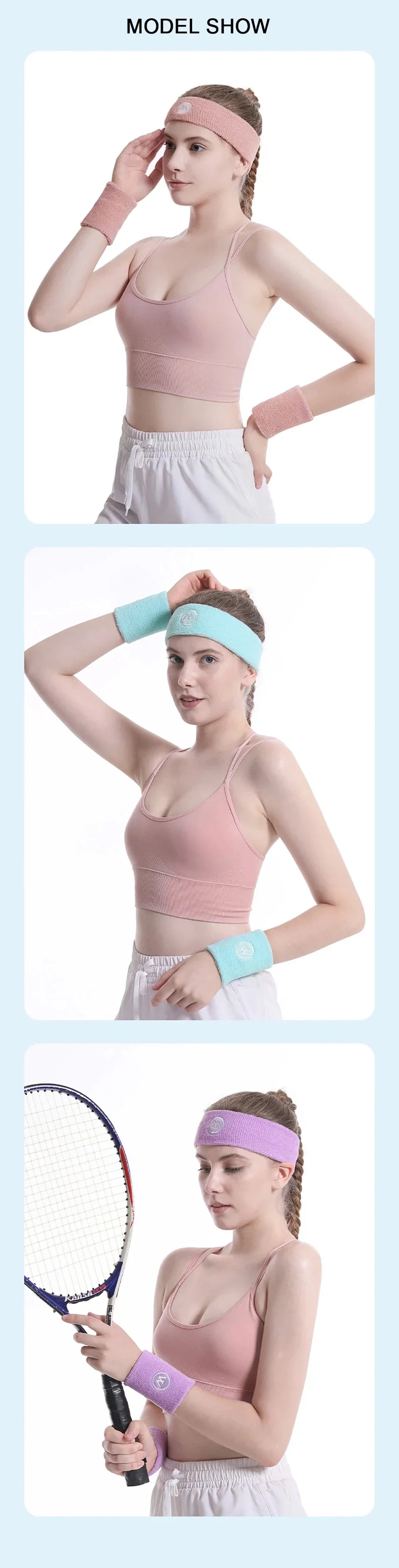 GOBYGO Exercise Headband Wristband Set