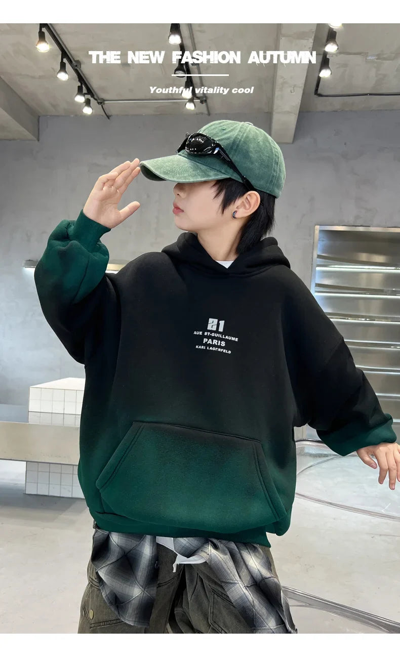 Kids Winter Hoodie – Warm Gradient Sweatshirt