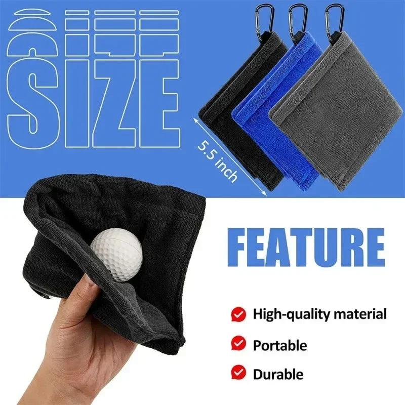 Golf Ball Cleaning Towel – Microfiber with Carabiner Clip