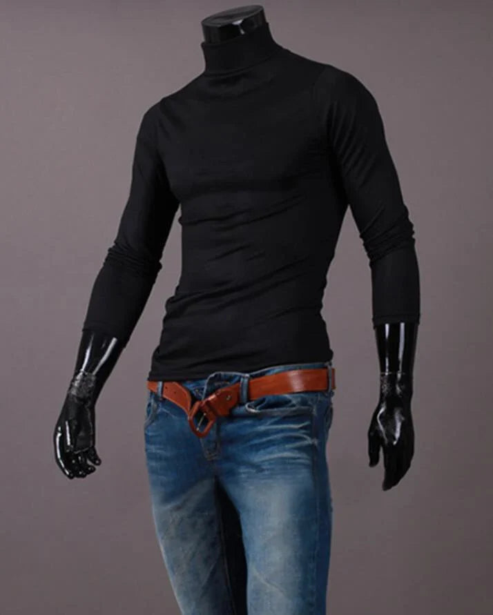 Men’s Thermal Shirt – Slim Fit High Neck Long Sleeve Winter Top