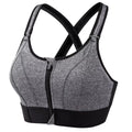Front Zipper Adjustable Strap Athletic Bra