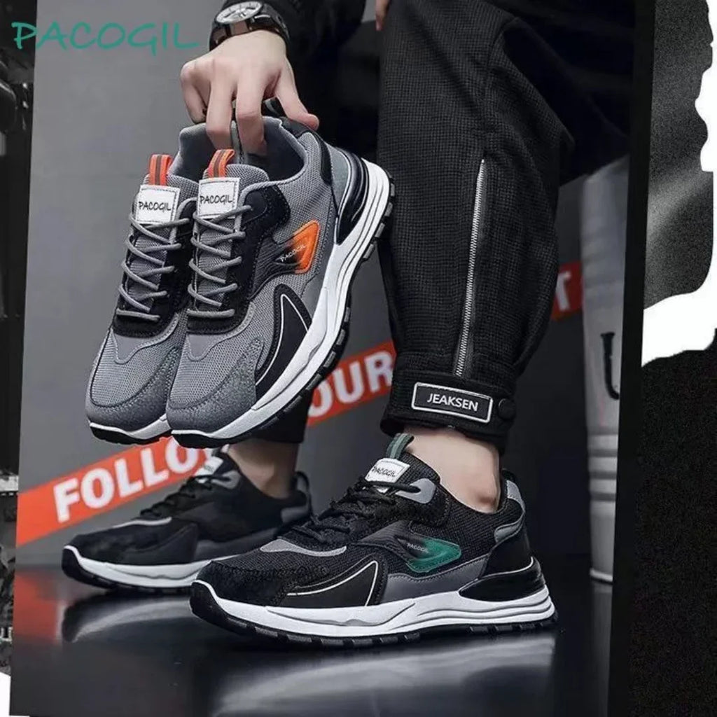 Breathable Mesh Running Sneakers – Lace-Up Comfort
