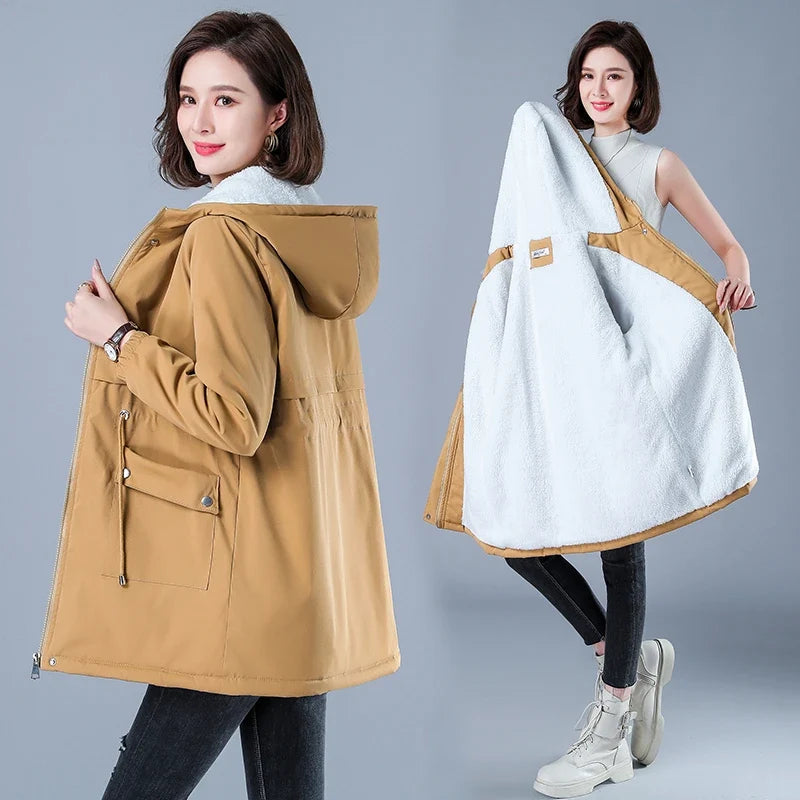 Women Winter Puffer Coat – Warm Cotton Hooded Casual Parka